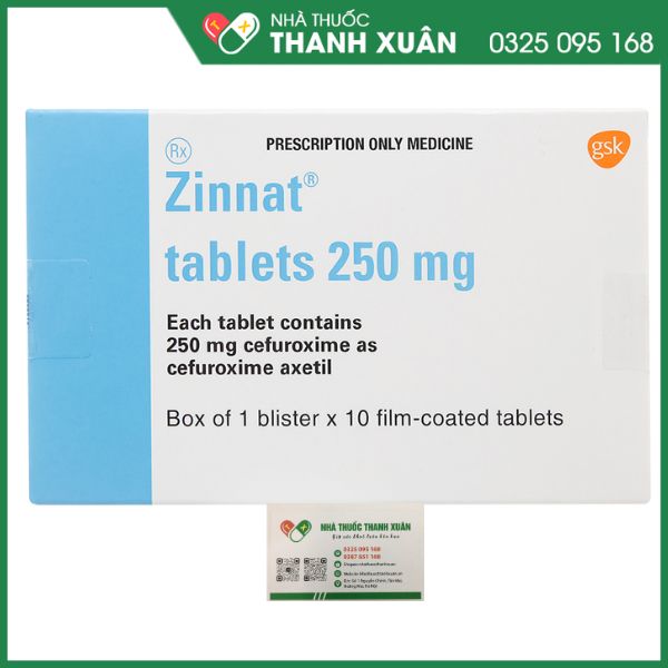 Zinnat tablets 250mg - Thuốc kháng sinh trị nhiễm khuẩn (10 viên)